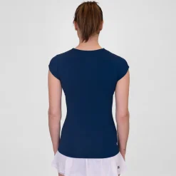 Flash Sale Crew V-Neck T-Shirt Women - Dark Blue Shirts