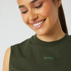 Online Cropped Tank Top Women - Dark Green Tops