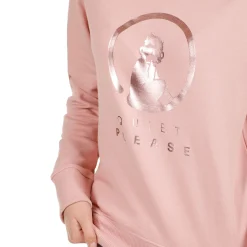 Hot Crossroad Metallic Baseline Sweatshirt Women - Antique Pink, Bronze Hoodies & Sweaters
