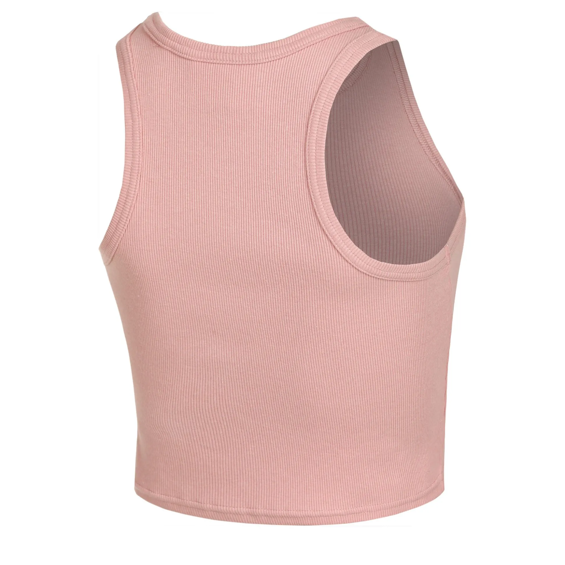 Fashion Crossroad Ribbed Tank Top Women - Antique Pink, Red Tops