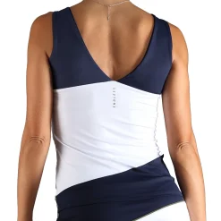 Online Curve Tank Top Women - White, Dark Blue Tops