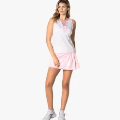 Online Deco Grid Tank Top Women - White, Pink Tops