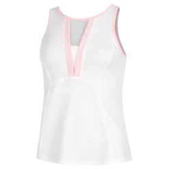 Online Deco Grid Tank Top Women - White, Pink Tops