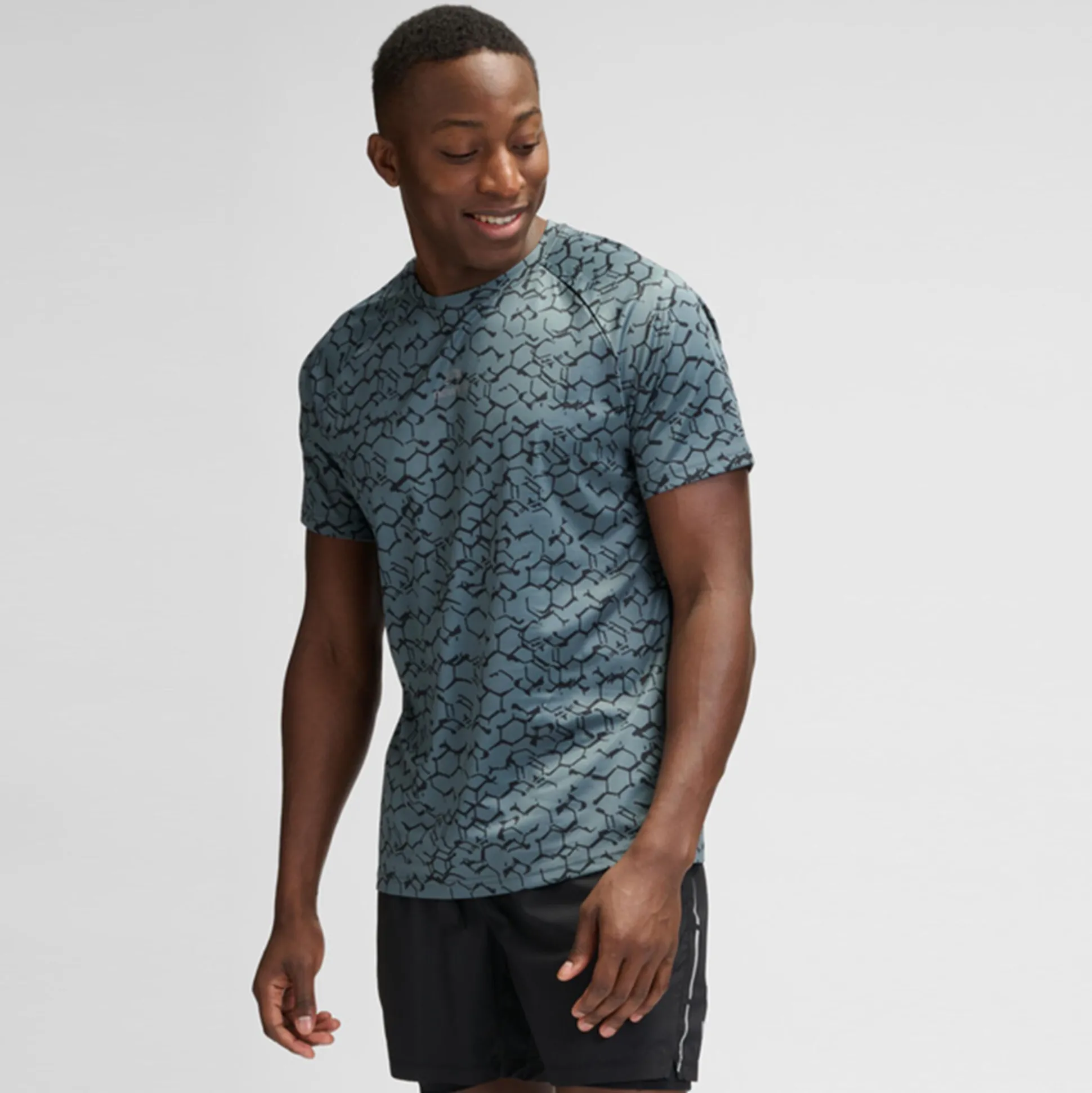 Shop Dopa Graphic Running Shirt Men - Dark Grey Running Clothing
