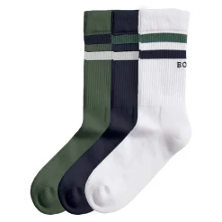 Discount Double Stripe Ankle Crew Sports Socks Men - Dark Blue, Multicoloured Socks