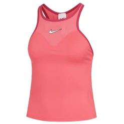 Outlet Dri-Fit Court Slam Solid Tank Top Women - Coral, Dark Red Tops