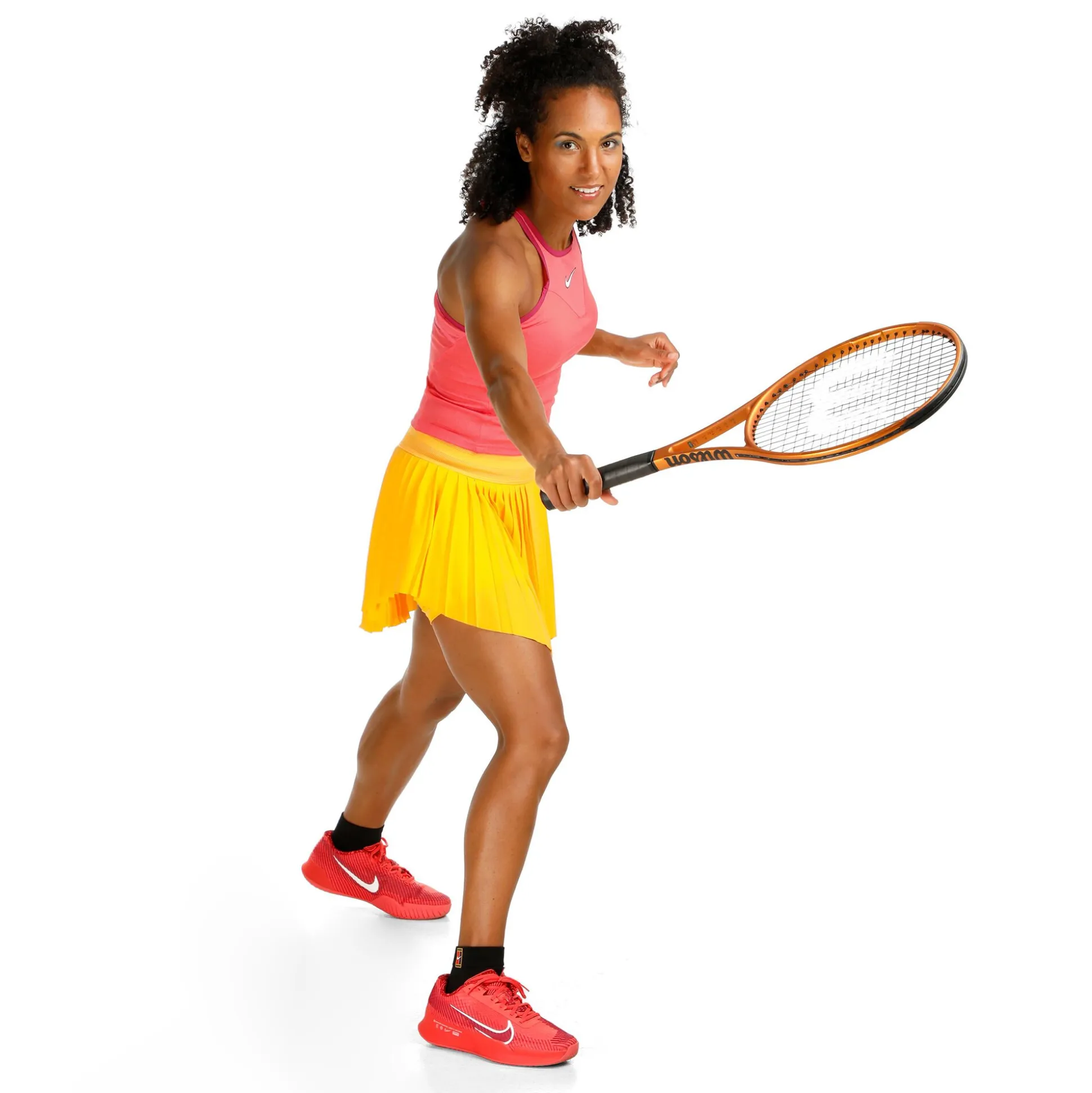 Outlet Dri-Fit Court Slam Solid Tank Top Women - Coral, Dark Red Tops