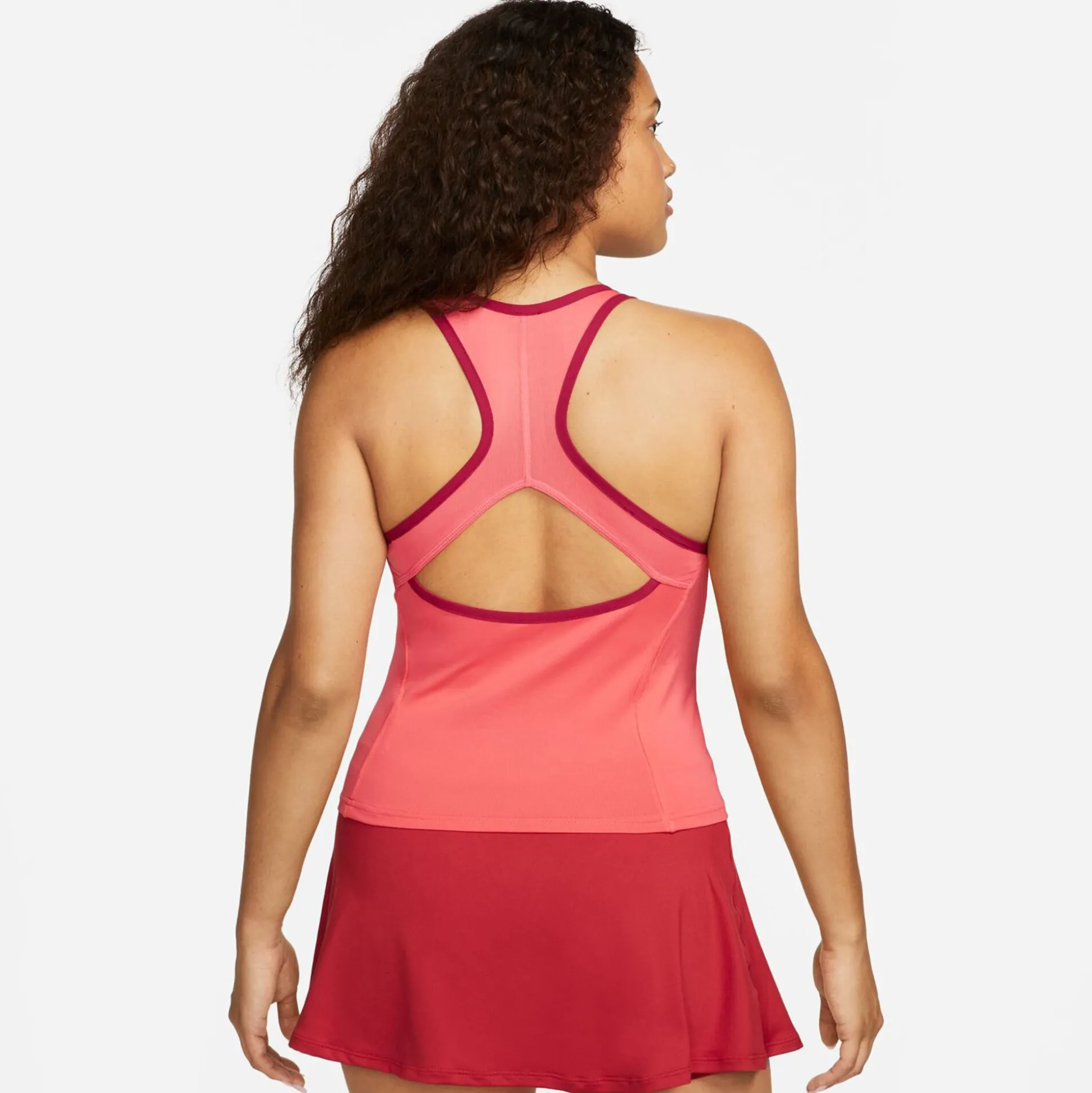 Outlet Dri-Fit Court Slam Solid Tank Top Women - Coral, Dark Red Tops
