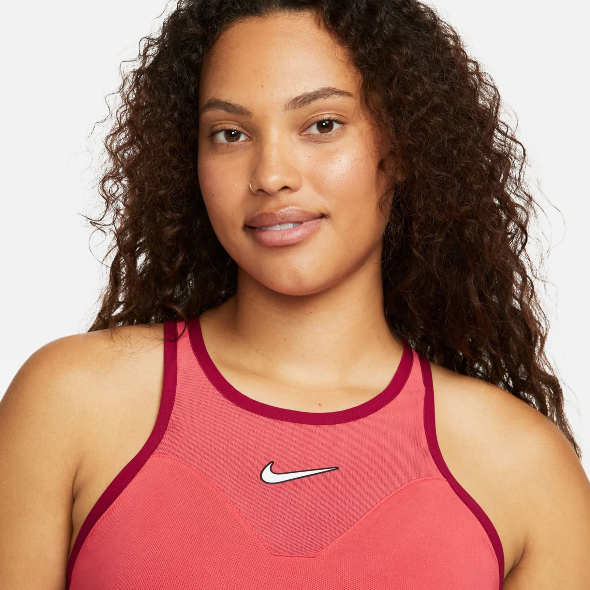Outlet Dri-Fit Court Slam Solid Tank Top Women - Coral, Dark Red Tops