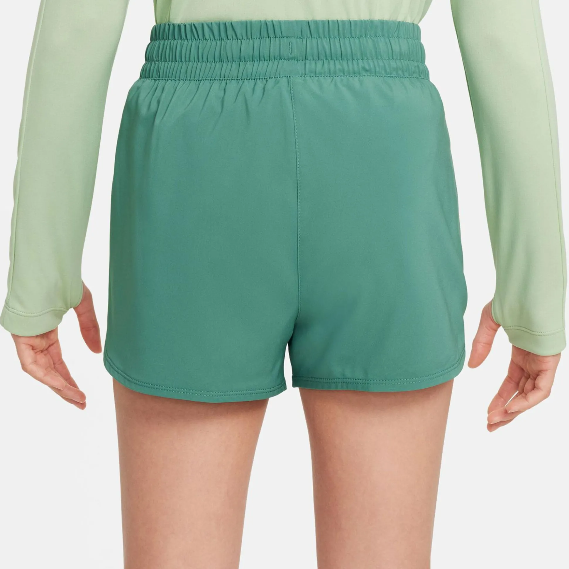 Best Sale Dri-Fit One Big Kids High-Waisted Woven Shorts Girls - Dark Green Shorts