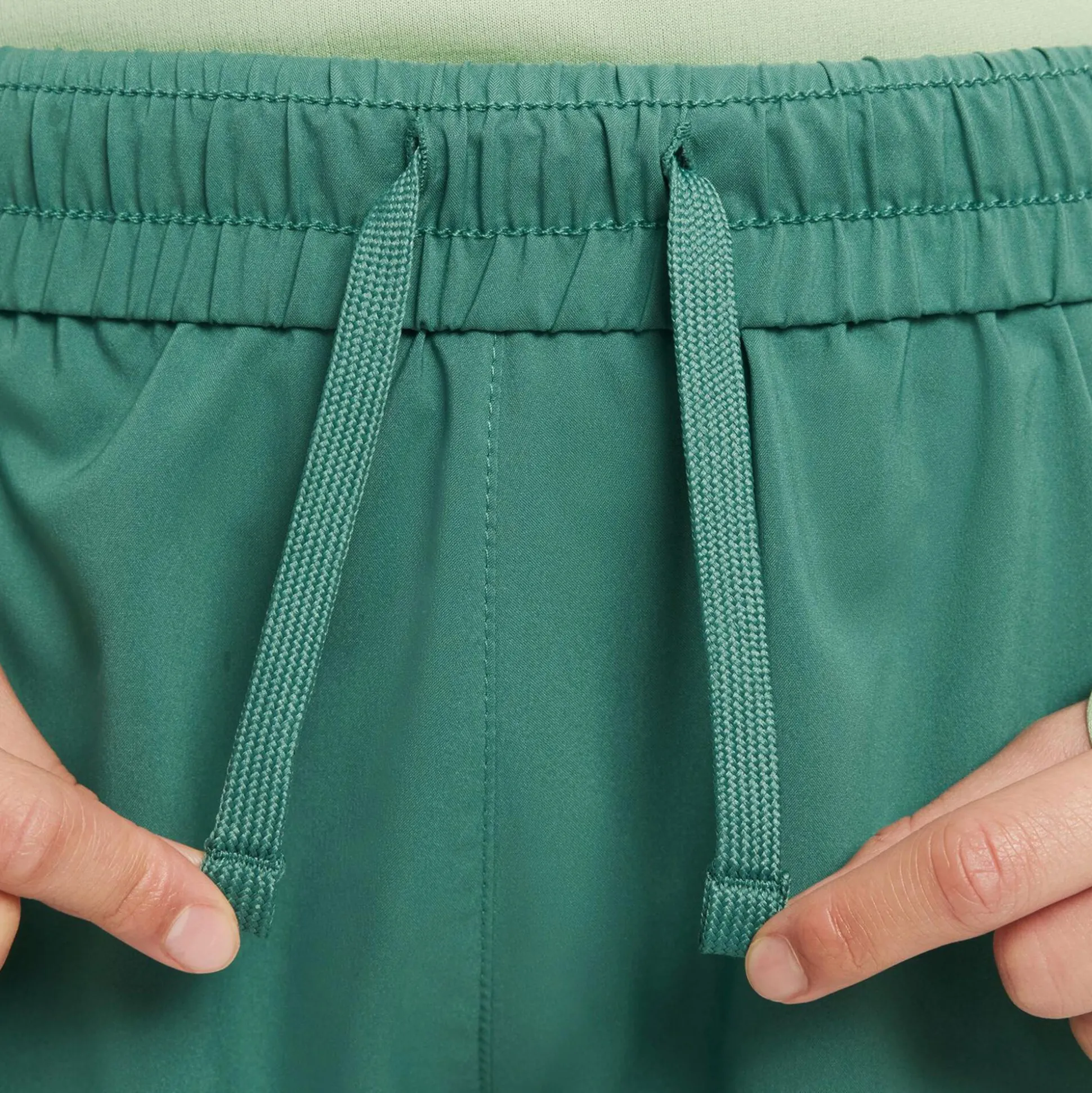 Best Sale Dri-Fit One Big Kids High-Waisted Woven Shorts Girls - Dark Green Shorts