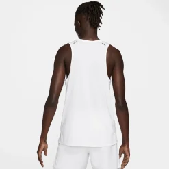 Shop Dri-Fit Rise 365 Tank Top Men - White, Silver Running Clothing|Tops