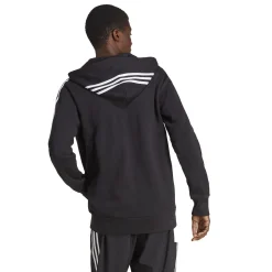 Online Essentials French Terry 3-Stripes Full-Zip Hoodie Men - Black, White Jackets