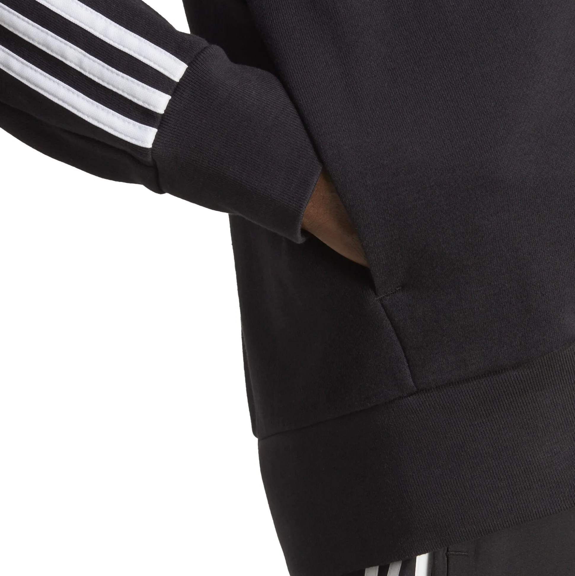 Online Essentials French Terry 3-Stripes Full-Zip Hoodie Men - Black, White Jackets
