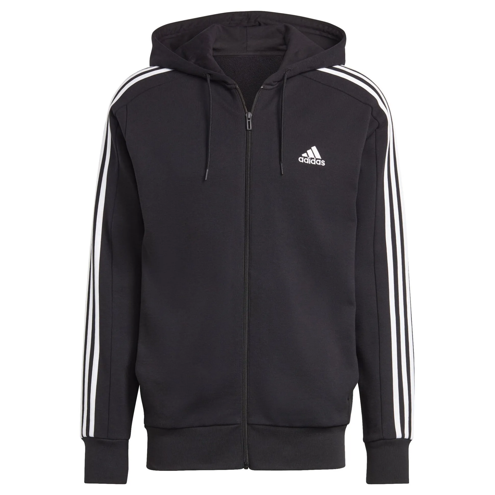 Online Essentials French Terry 3-Stripes Full-Zip Hoodie Men - Black, White Jackets