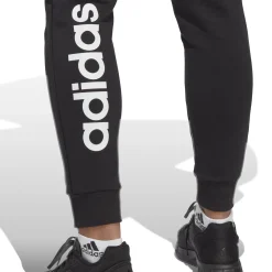 Hot Essentials Linear French Terry Cuffed Training Pants Women - Black, White Pants