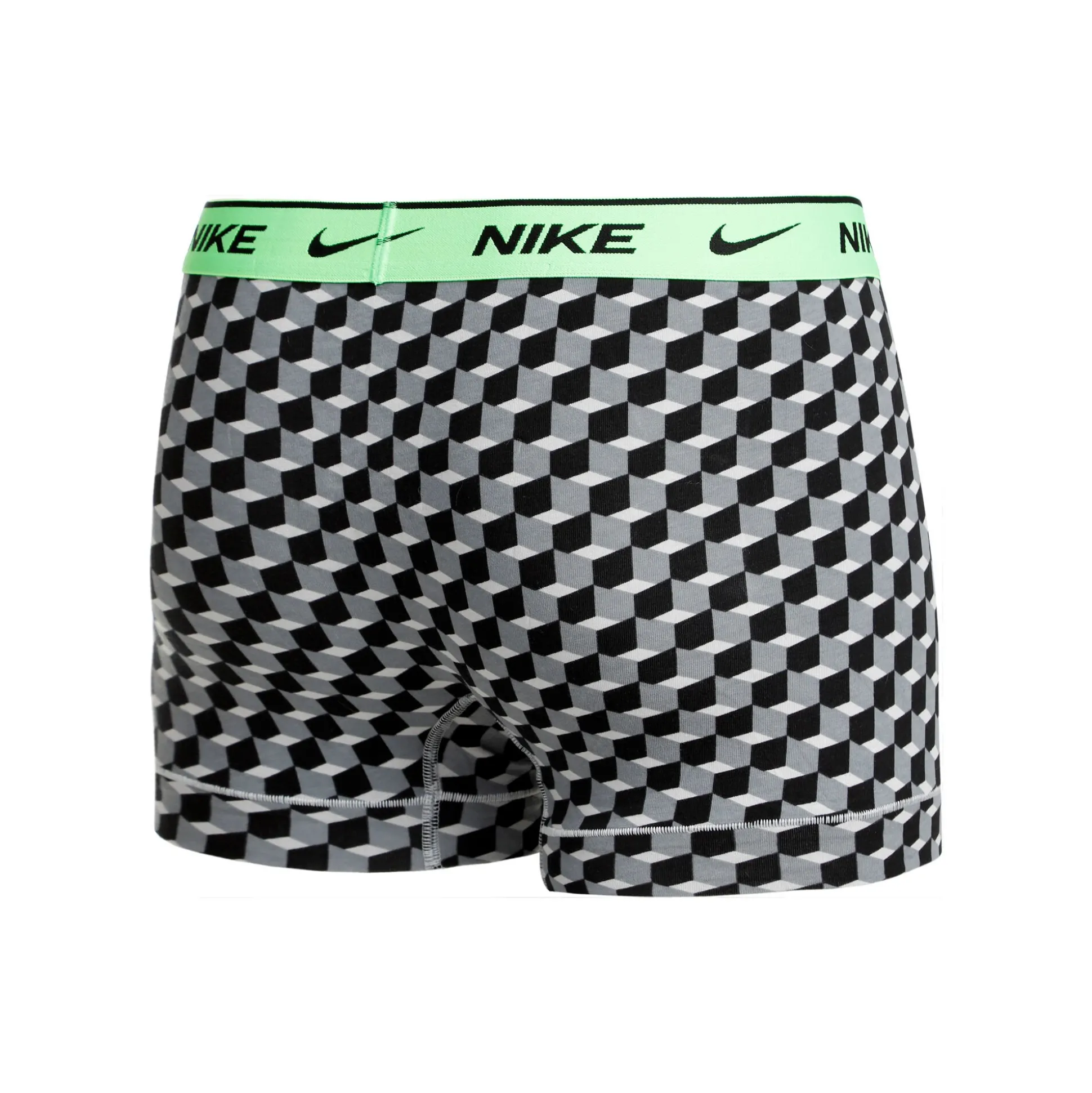 Cheap Everyday Cotton Stretch Trunk Boxer Shorts 3 Pack Men - Grey, Neon Green Underwear