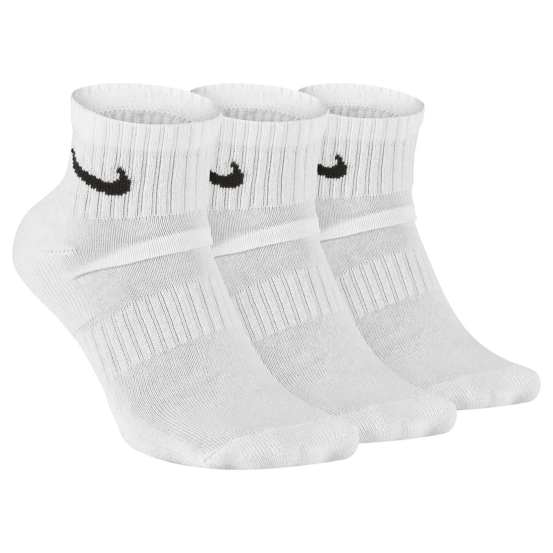Outlet Everyday Cush Ankle Sports Socks 3 Pack - White, Black Socks
