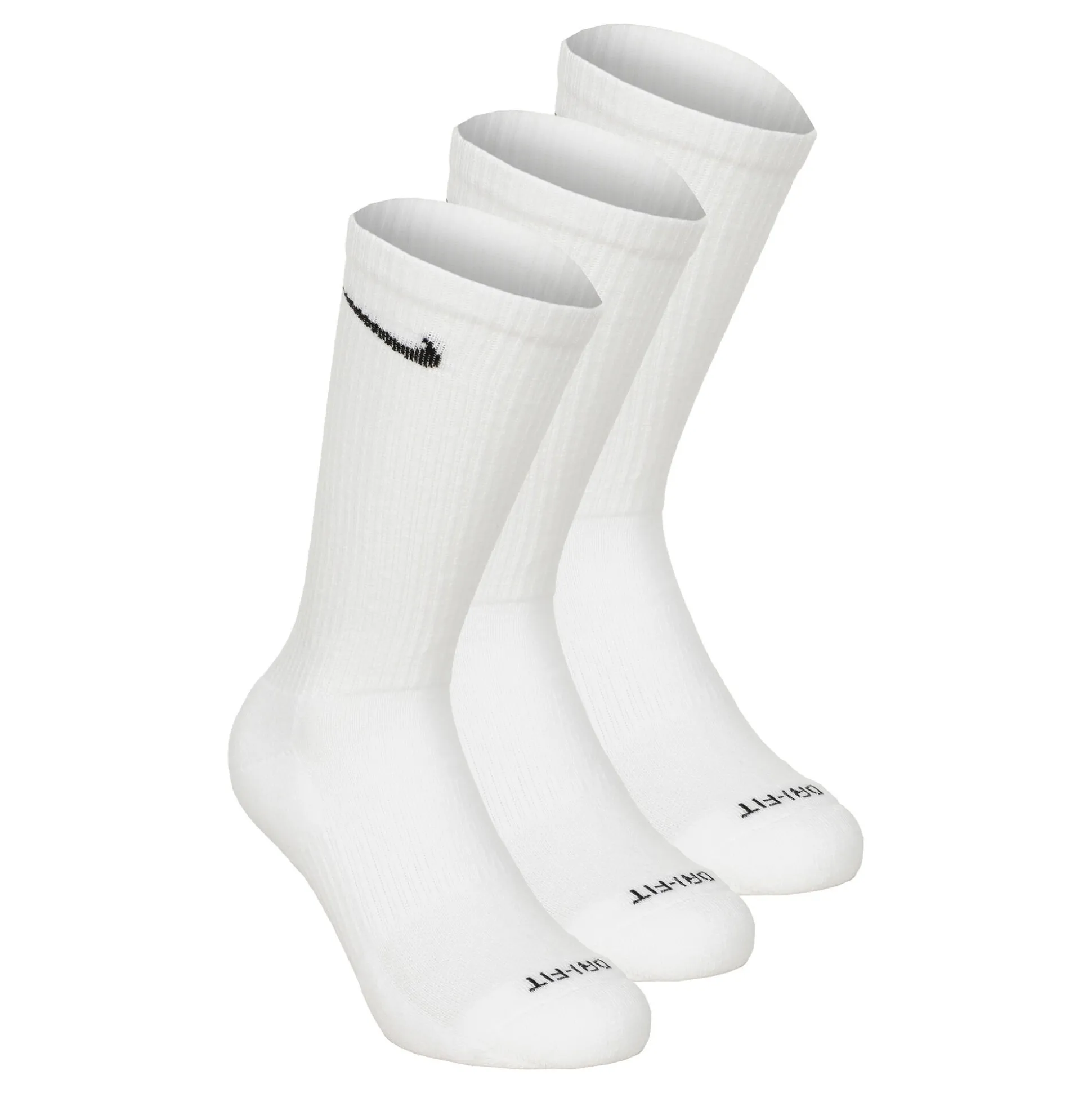 Discount Everyday Plus Cushioned Crew Sports Socks 3 Pack - White, Black Socks