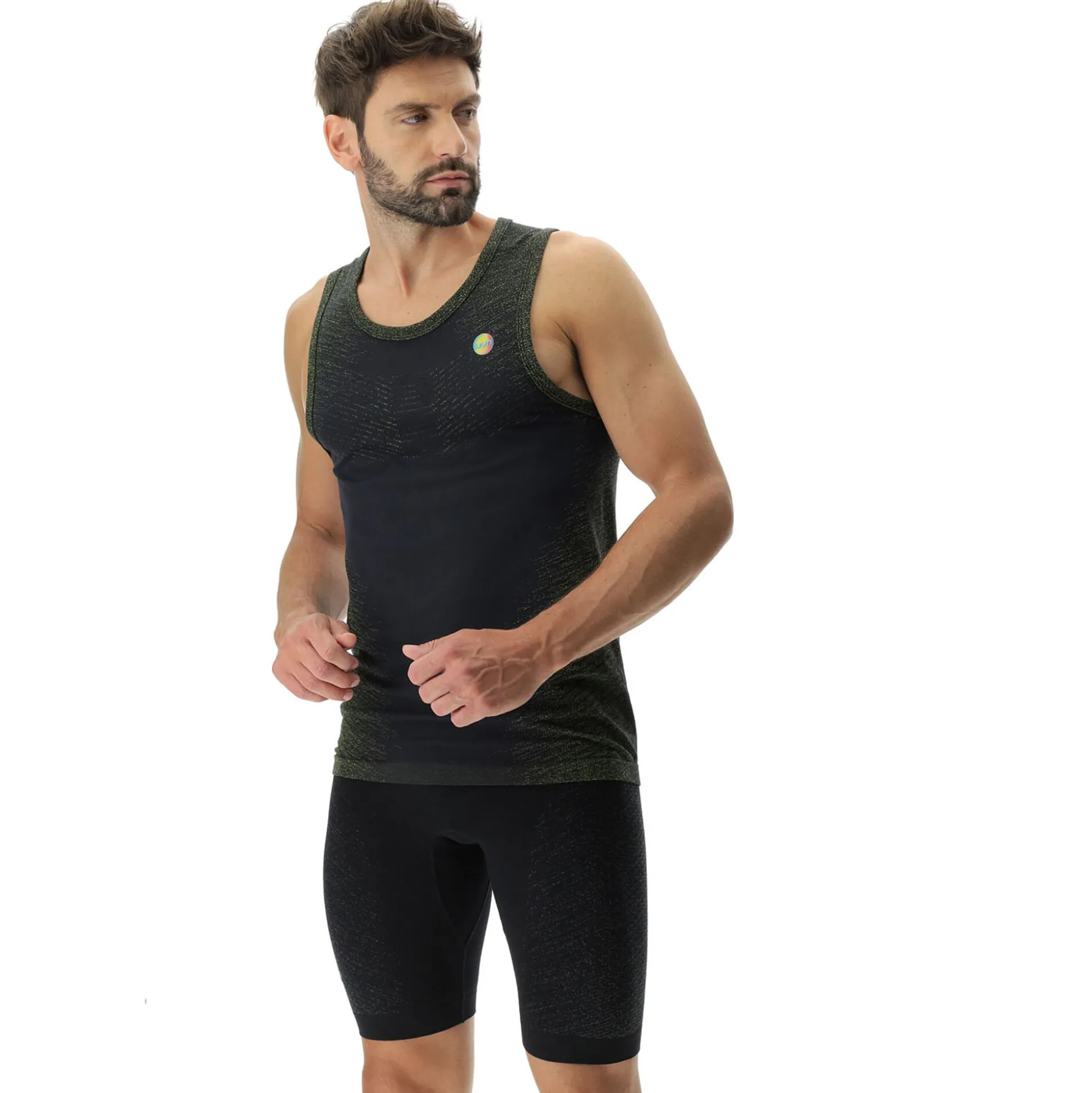 Shop Exceleration OW Sleeveless Running Shirt Men - Black, Green Running Clothing|Tops