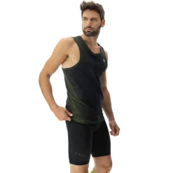 Shop Exceleration OW Sleeveless Running Shirt Men - Black, Green Running Clothing|Tops