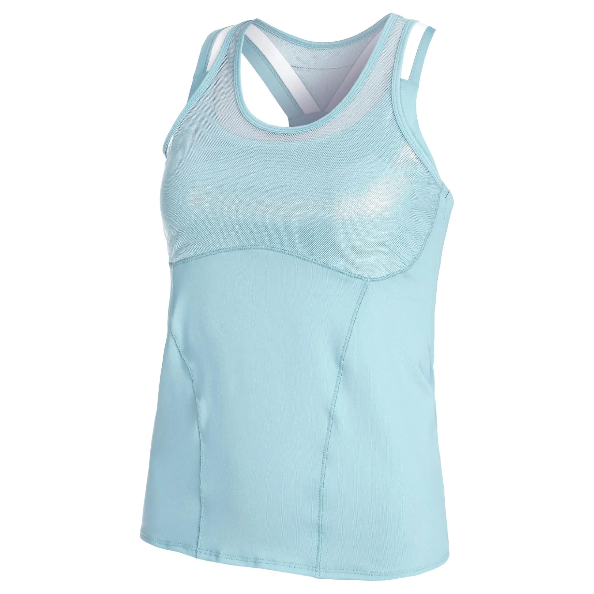 Fashion Feelin Mesh With Bra Tank Top Women - Turquoise, Multicoloured Tops