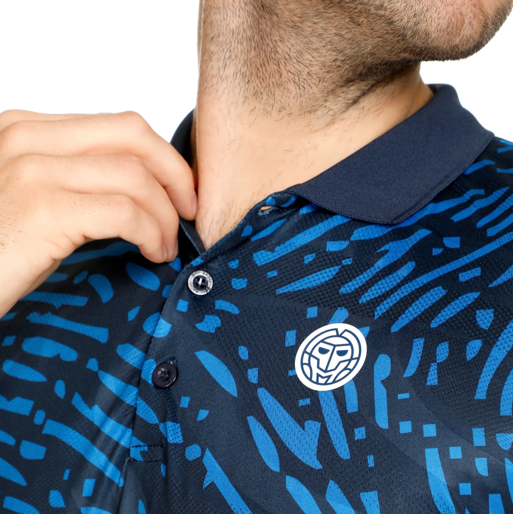 Hot Fingerprint Polo Men - Dark Blue, Blue Shirts
