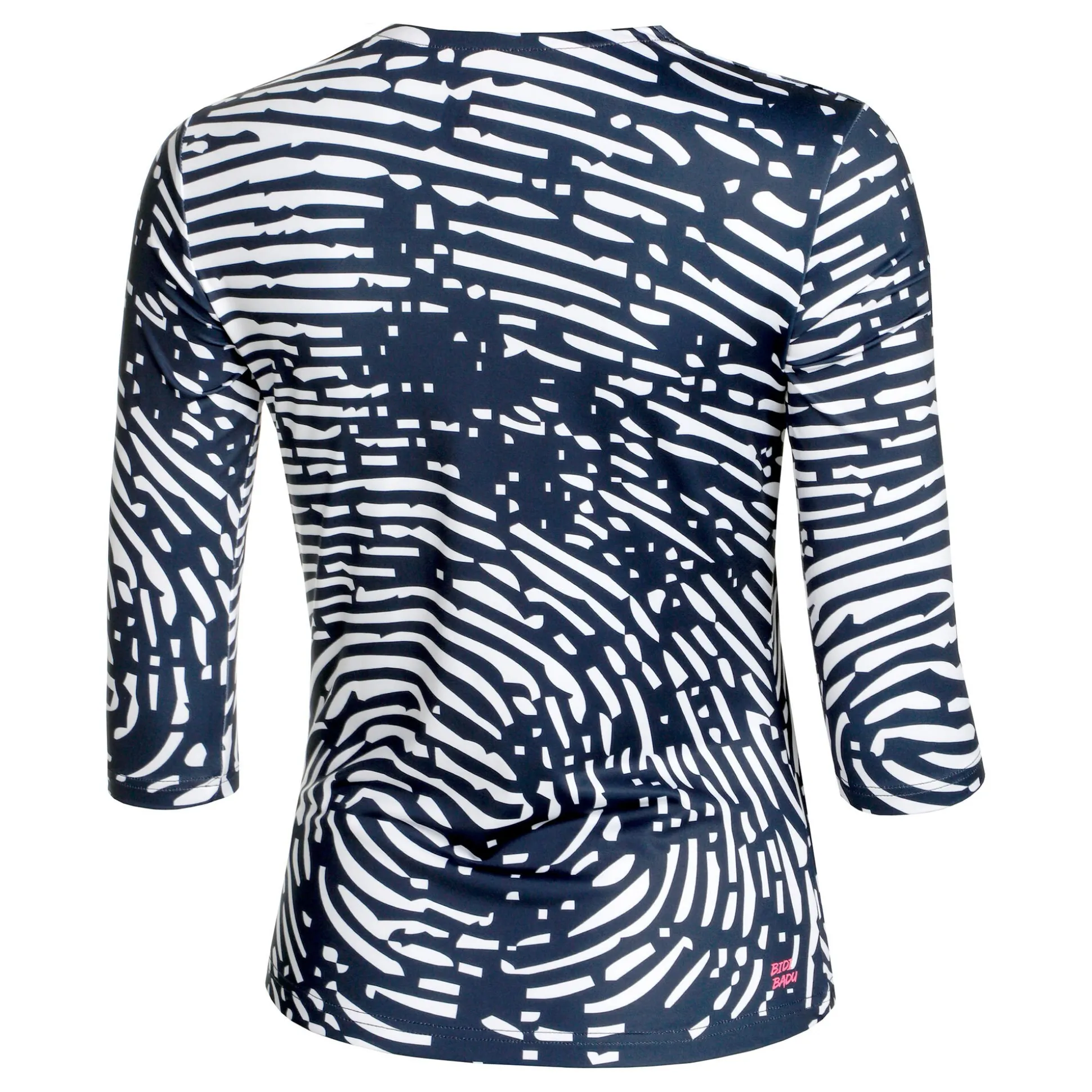 Discount Fingerprint Printed Long Sleeve Women - Dark Blue, White Shirts