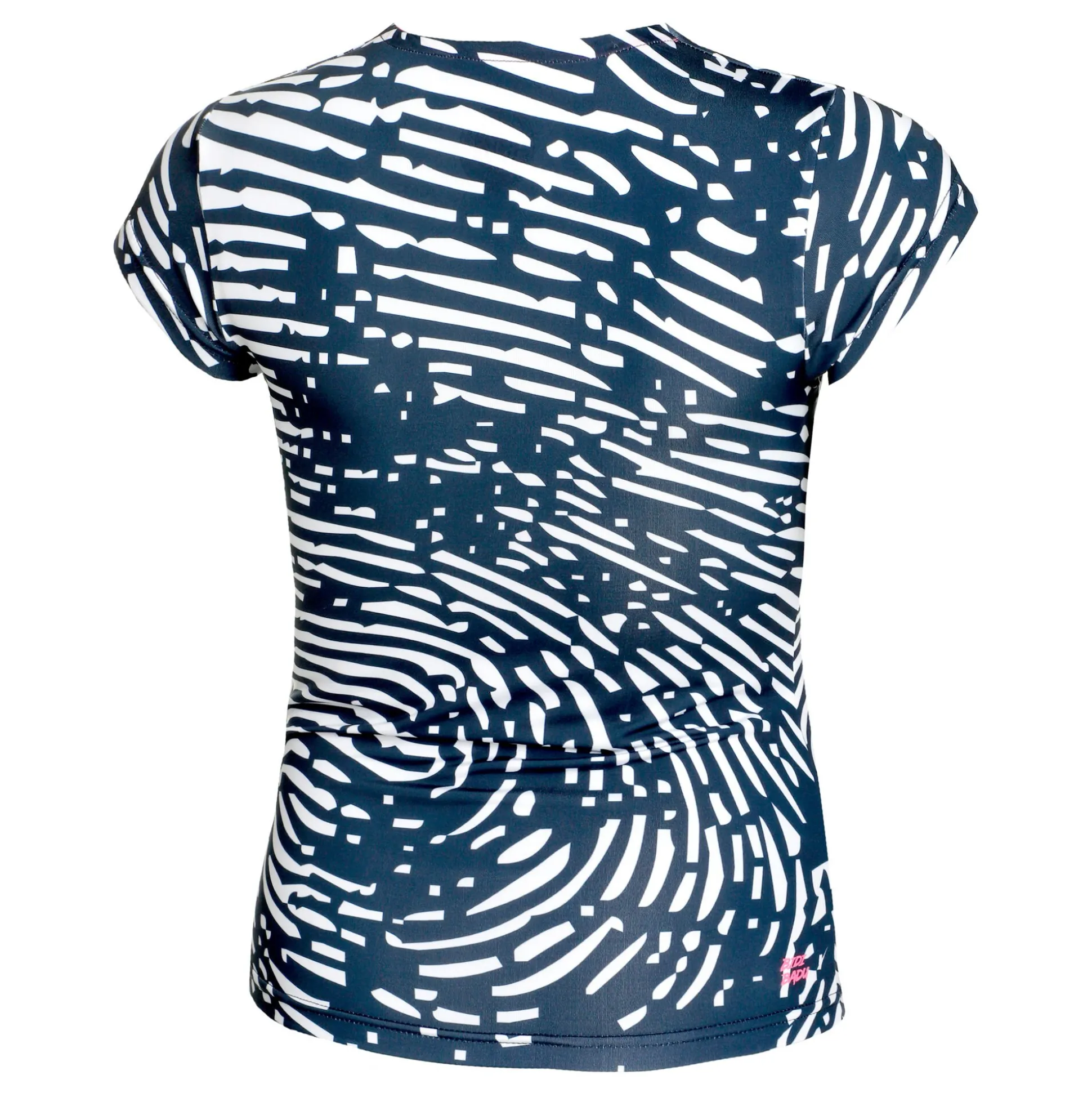 Hot Fingerprint Printed V-Neck T-Shirt Women - Dark Blue, White Shirts