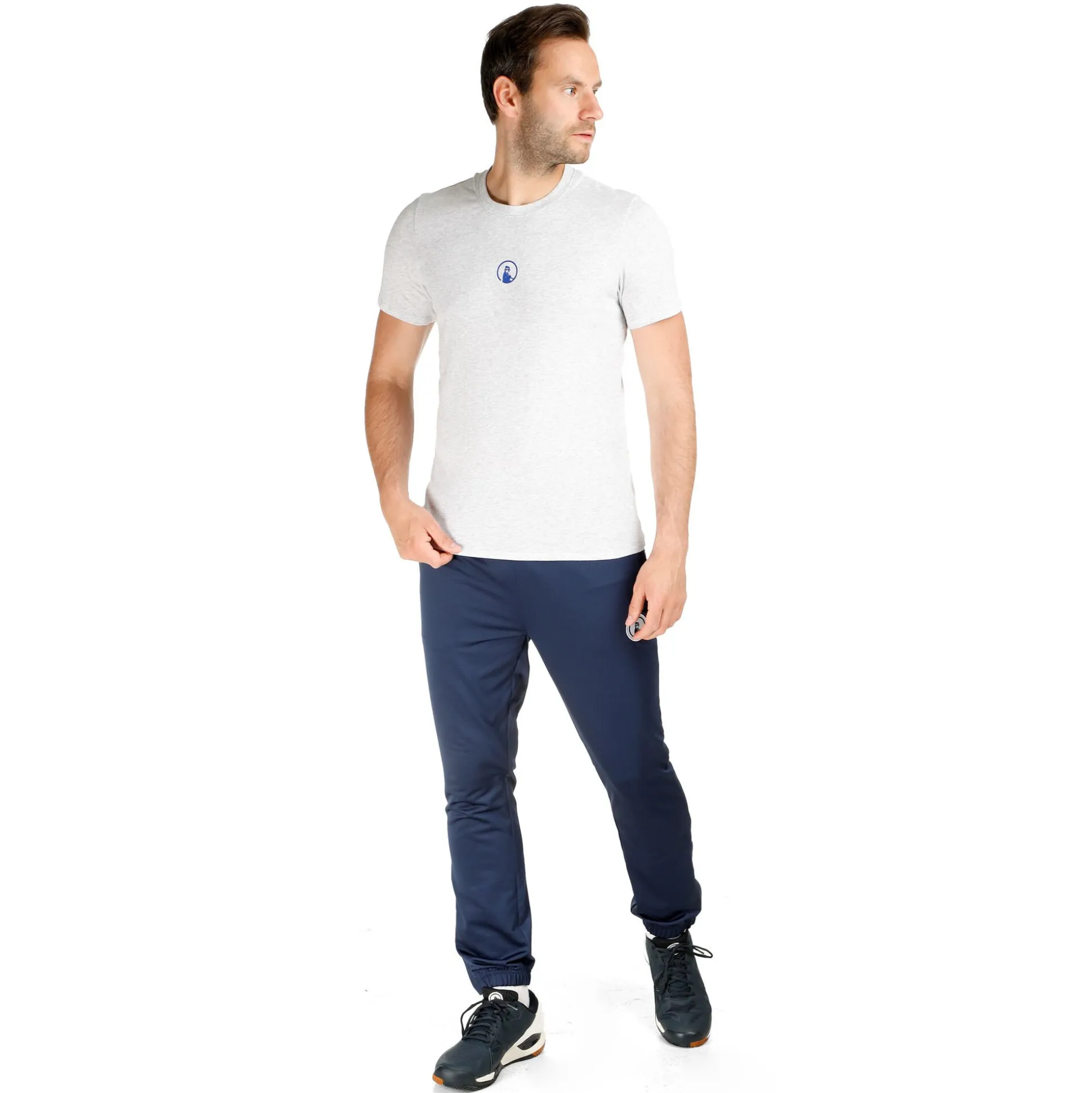 Shop Flashy Retro Tie-Break T-Shirt Men - Lightgrey, Blue Shirts
