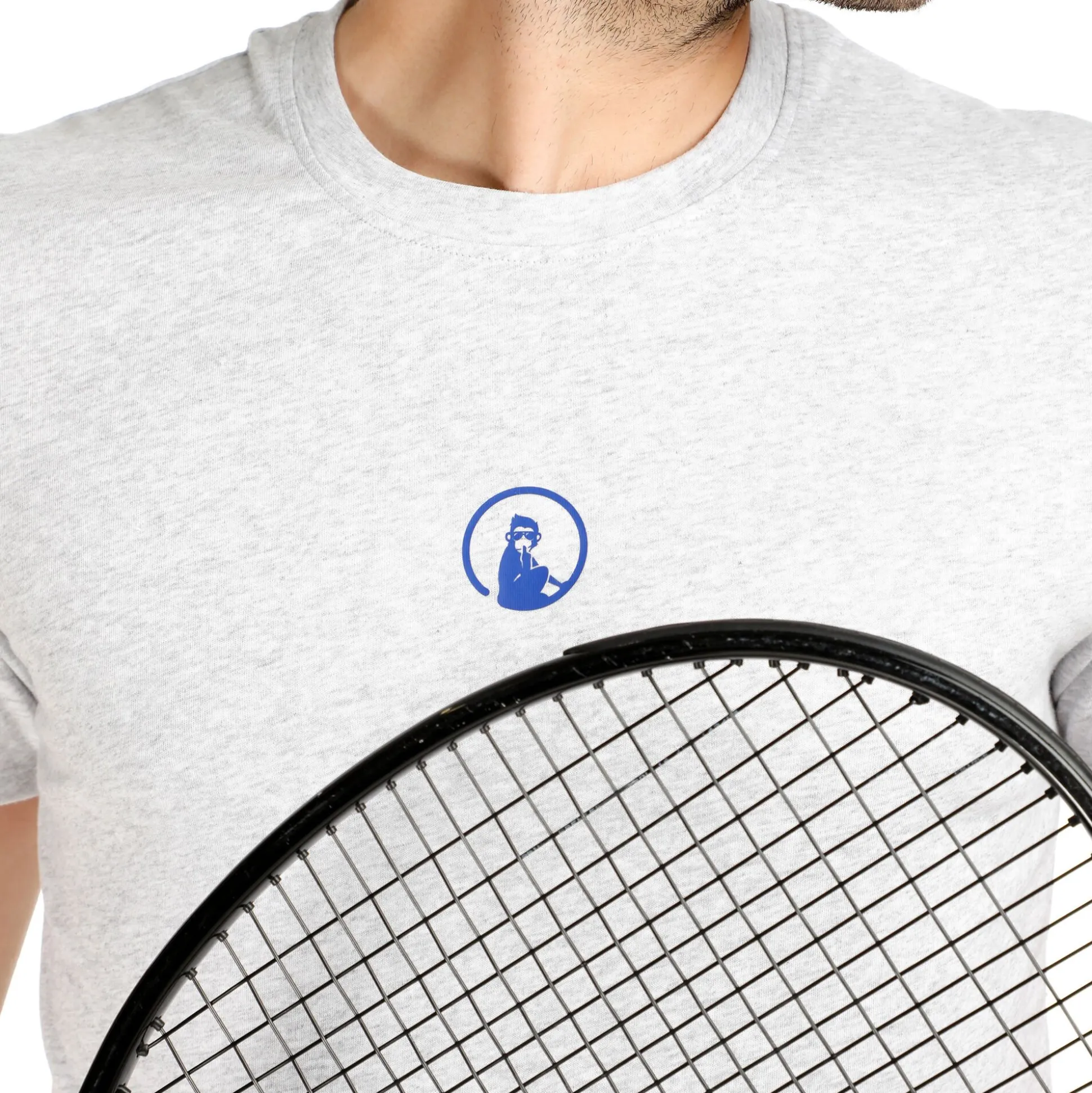 Shop Flashy Retro Tie-Break T-Shirt Men - Lightgrey, Blue Shirts