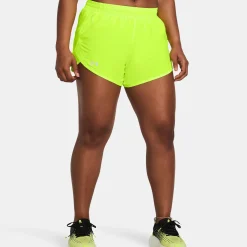 Hot Fly By Shorts Women - Neon Yellow Running Clothing|Shorts