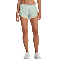 Store Fly-By Elite 3in Shorts Women - Green, Orange Running Clothing|Shorts