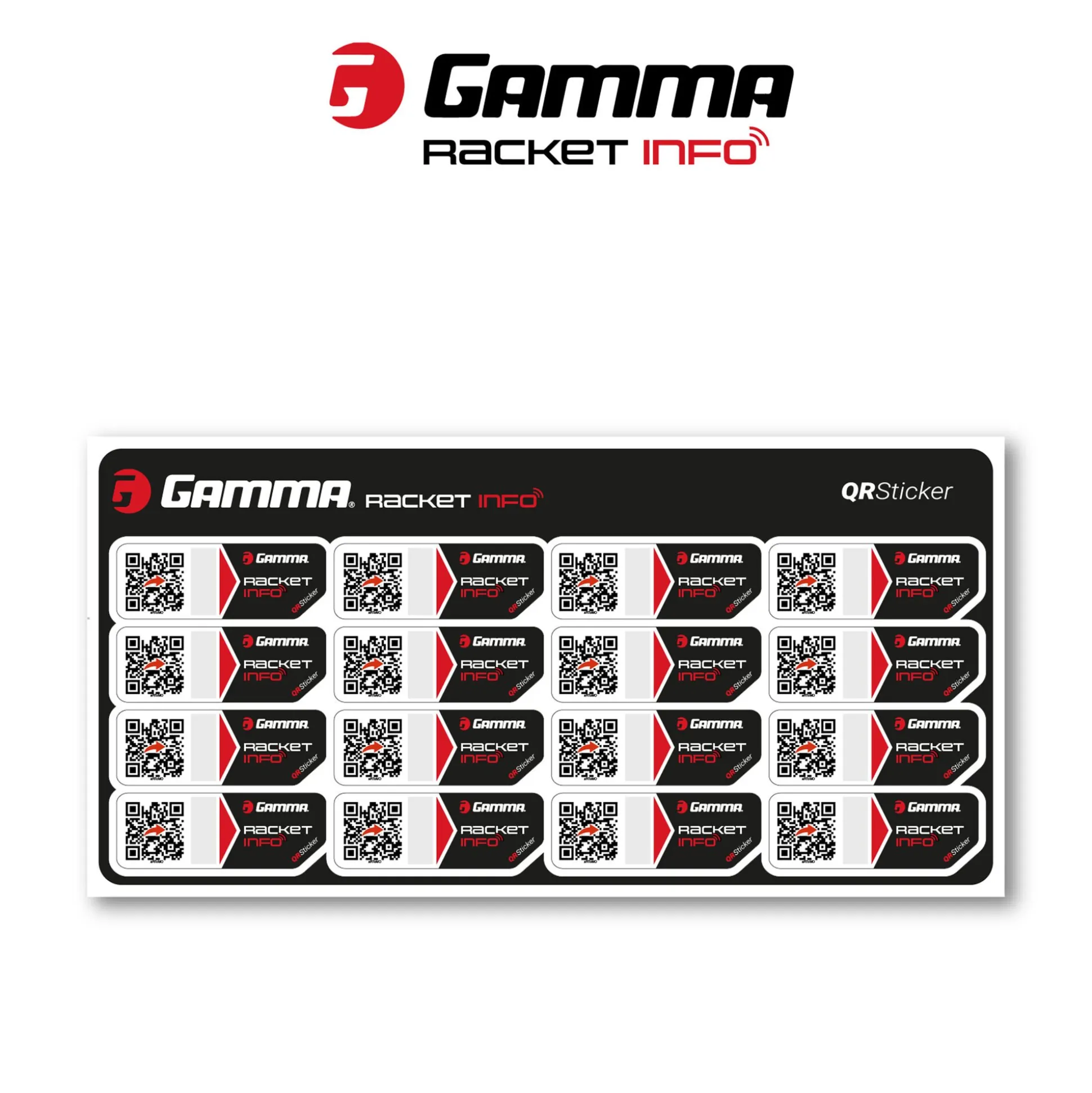 Store Racket Info Internationale Version Stringing Sticker 16 Pack - Black Racket Accessories