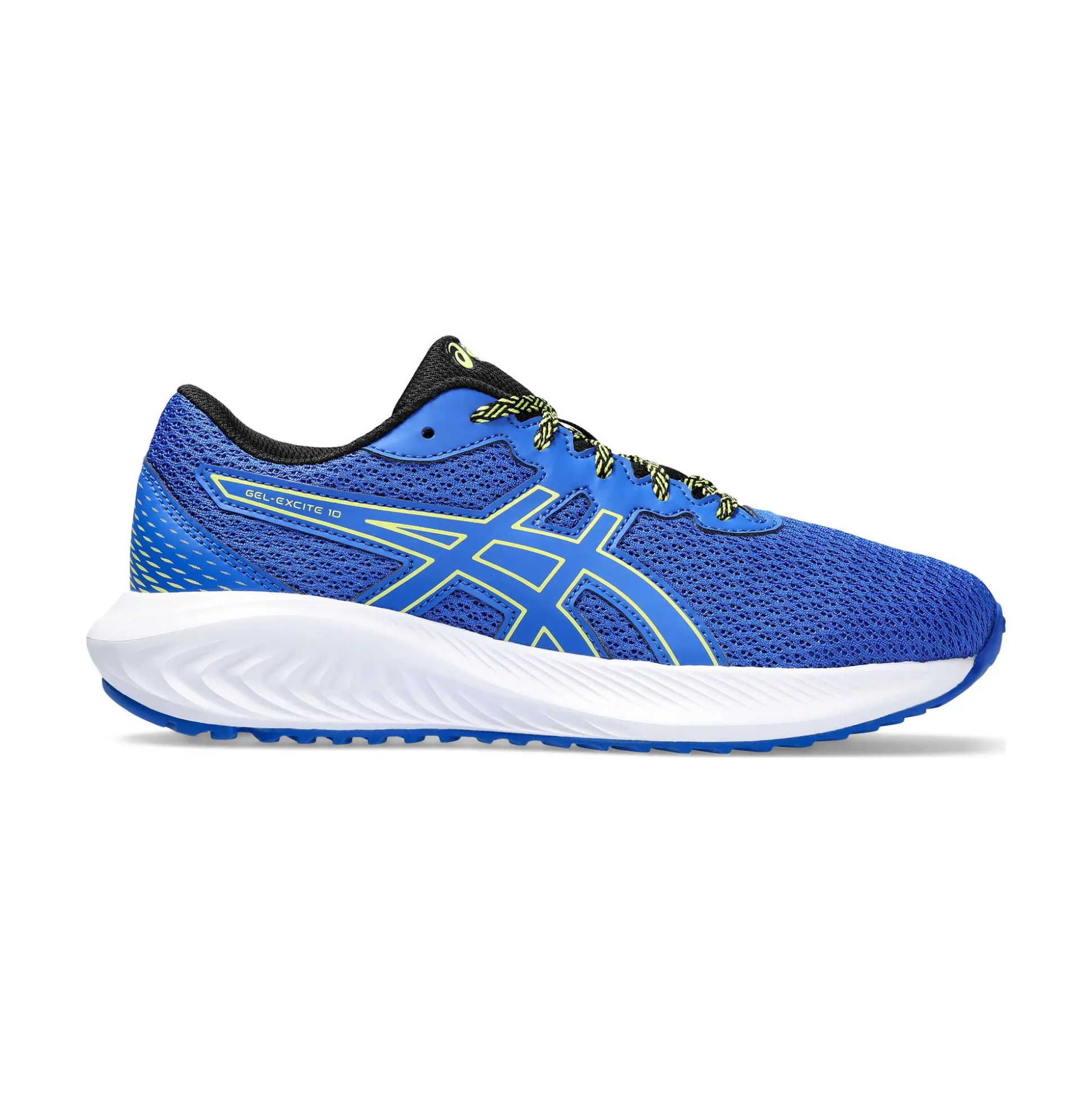 Outlet Gel-Excite 10 GS Neutral Running Shoe Kids - Blue, Neon Yellow Running Shoes