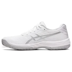 Cheap Gel-Game 9 Clay Court Shoe Women - White, Silver Clay Court Shoes