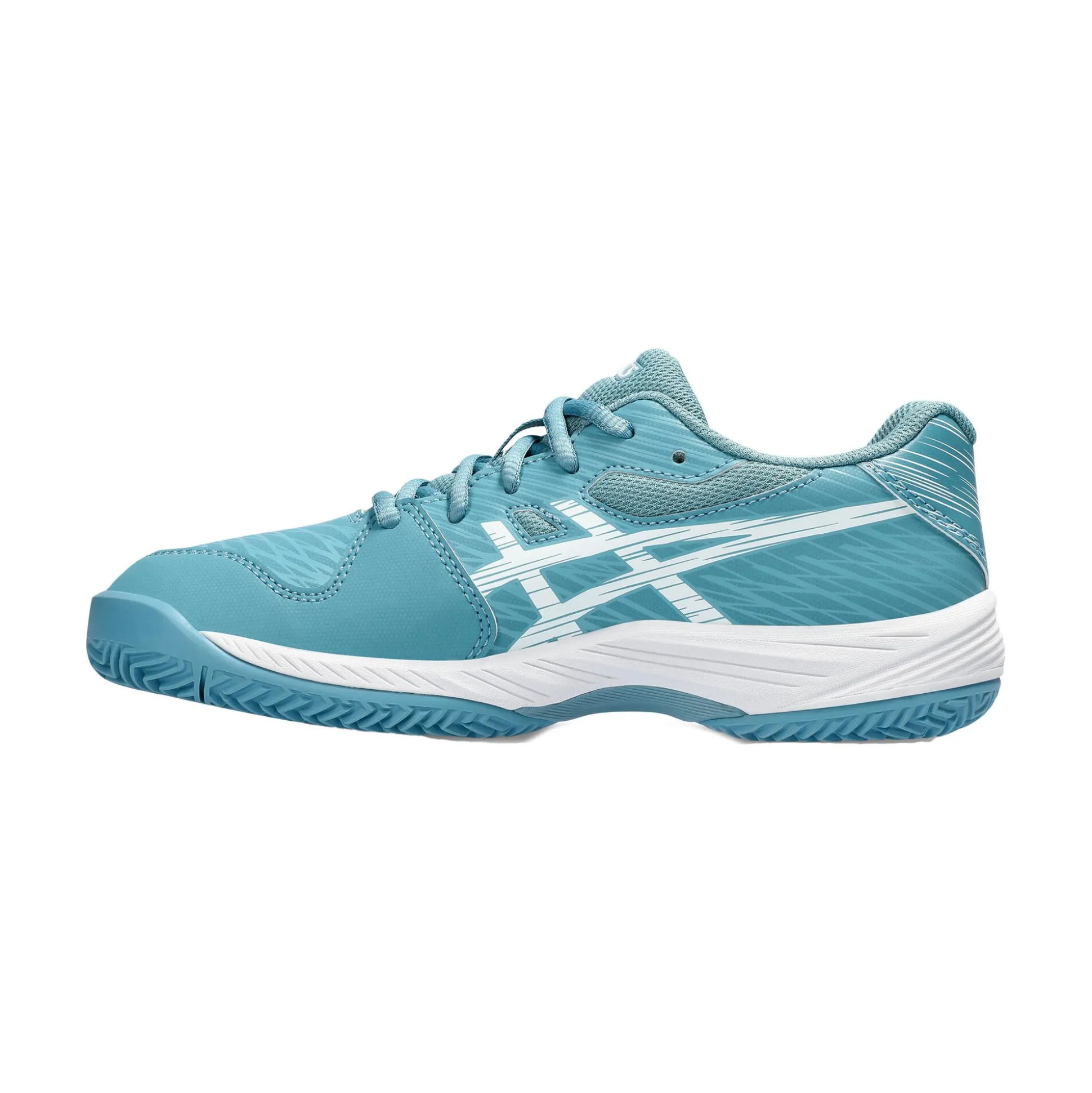 Shop Gel-Game 9 GS Clay Court Shoe Kids - Turquoise, White Clay Court Shoes