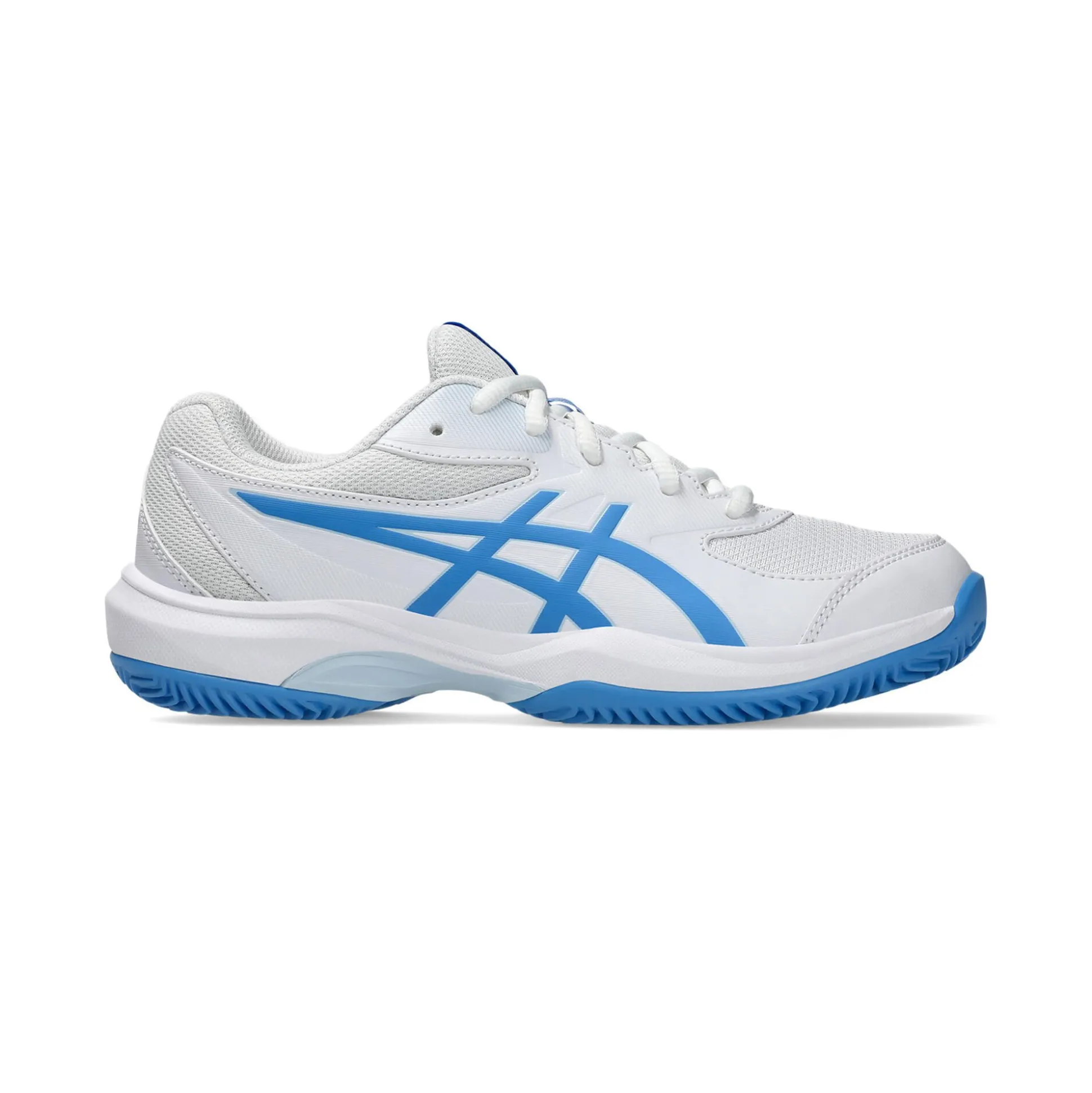 Shop Gel-Game 10 GS Clay Court Shoe Kids - White, Blue Clay Court Shoes