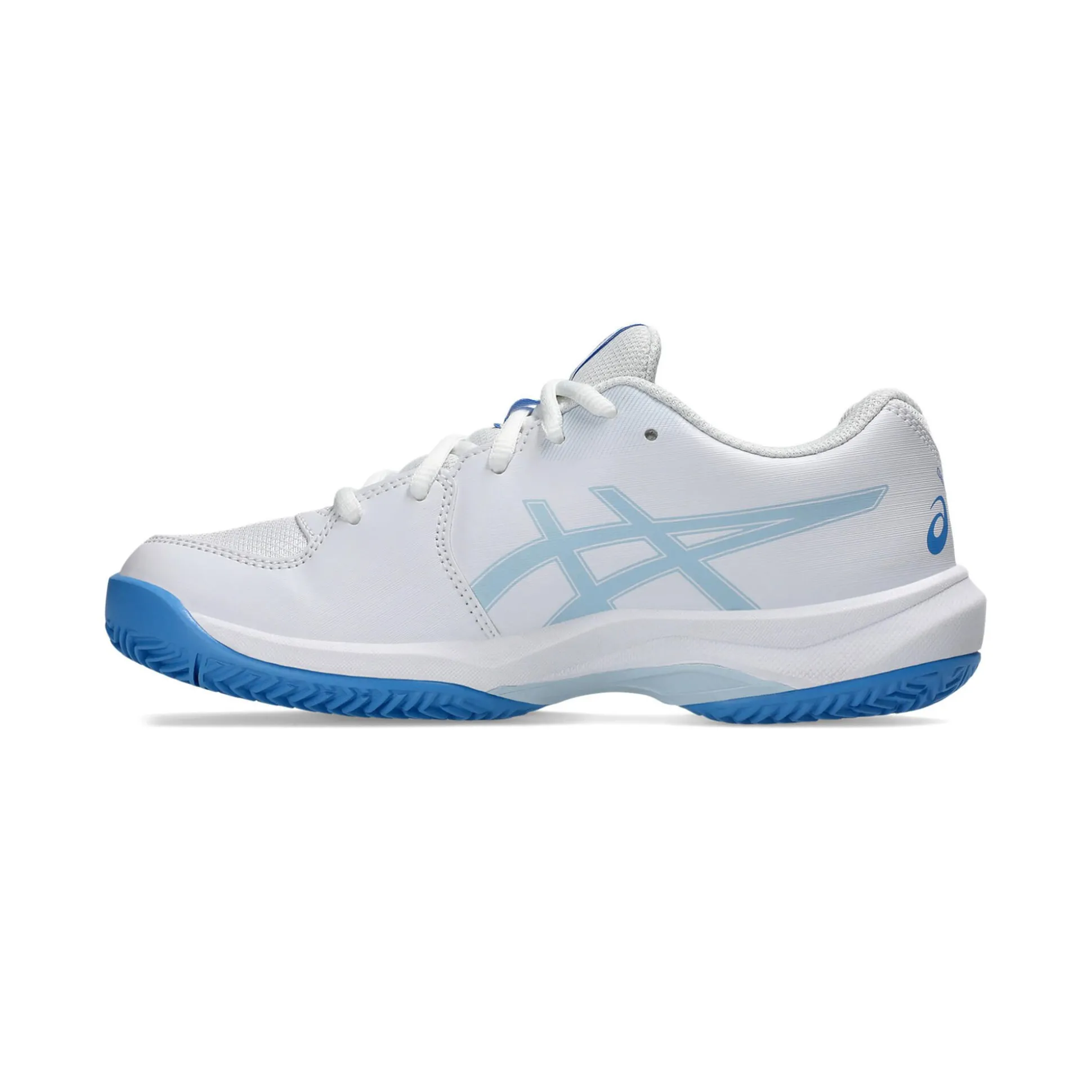Shop Gel-Game 10 GS Clay Court Shoe Kids - White, Blue Clay Court Shoes