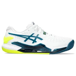 Store Gel-Resolution 9 Clay Court Shoe Men - White, Petrol Clay Court Shoes