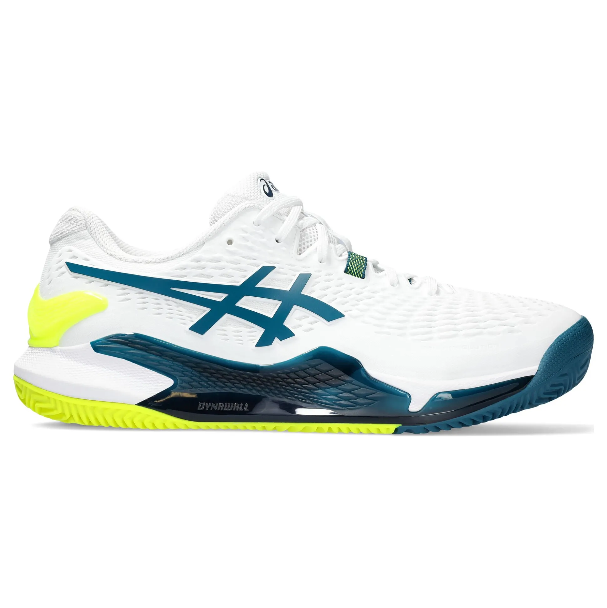 Store Gel-Resolution 9 Clay Court Shoe Men - White, Petrol Clay Court Shoes