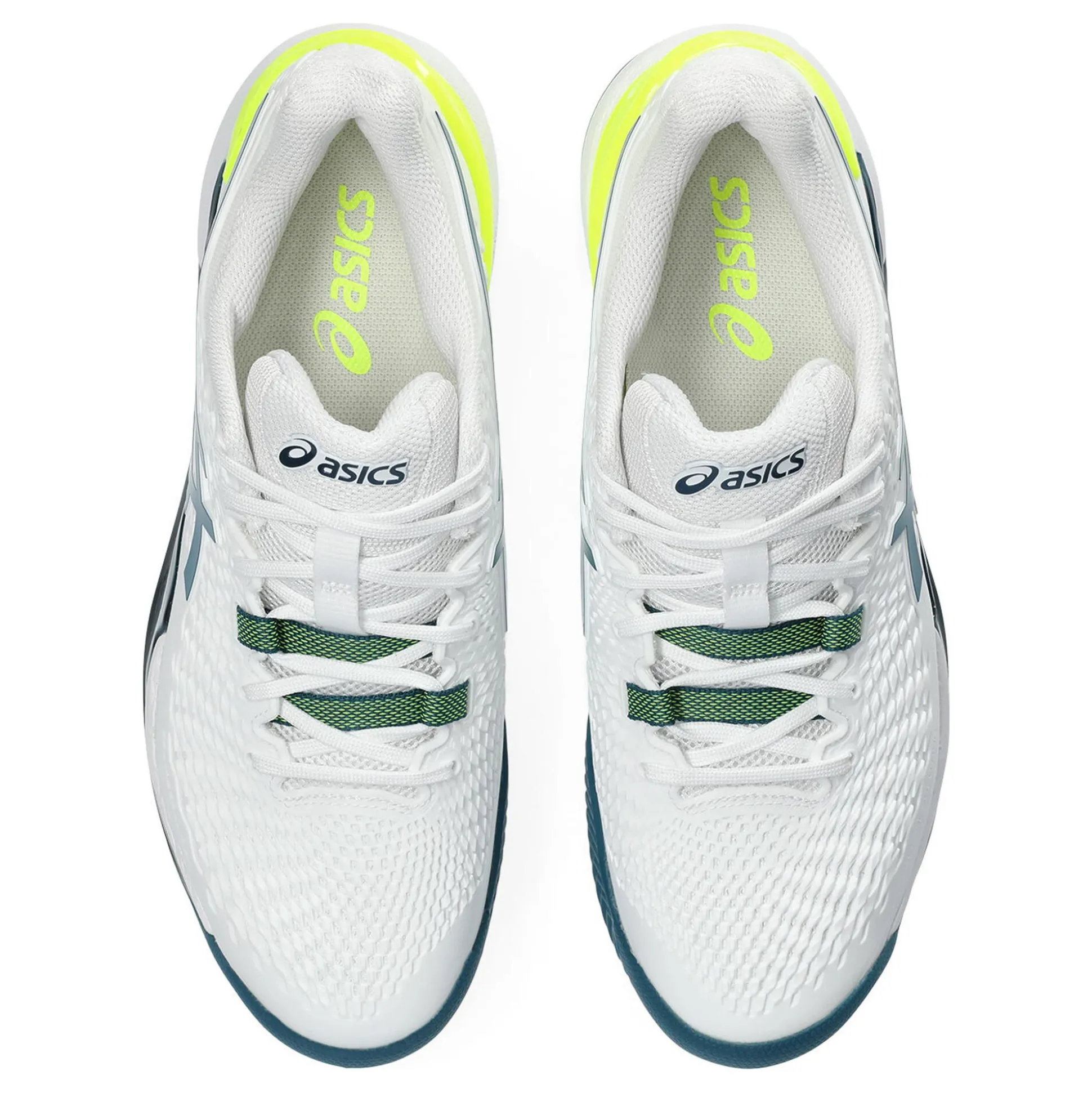 Store Gel-Resolution 9 Clay Court Shoe Men - White, Petrol Clay Court Shoes