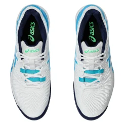 Cheap Gel-Resolution 9 Clay Court Shoe Men - White, Light Blue Clay Court Shoes