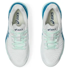 Outlet Gel-Resolution 9 Clay Court Shoe Women - White, Blue Clay Court Shoes