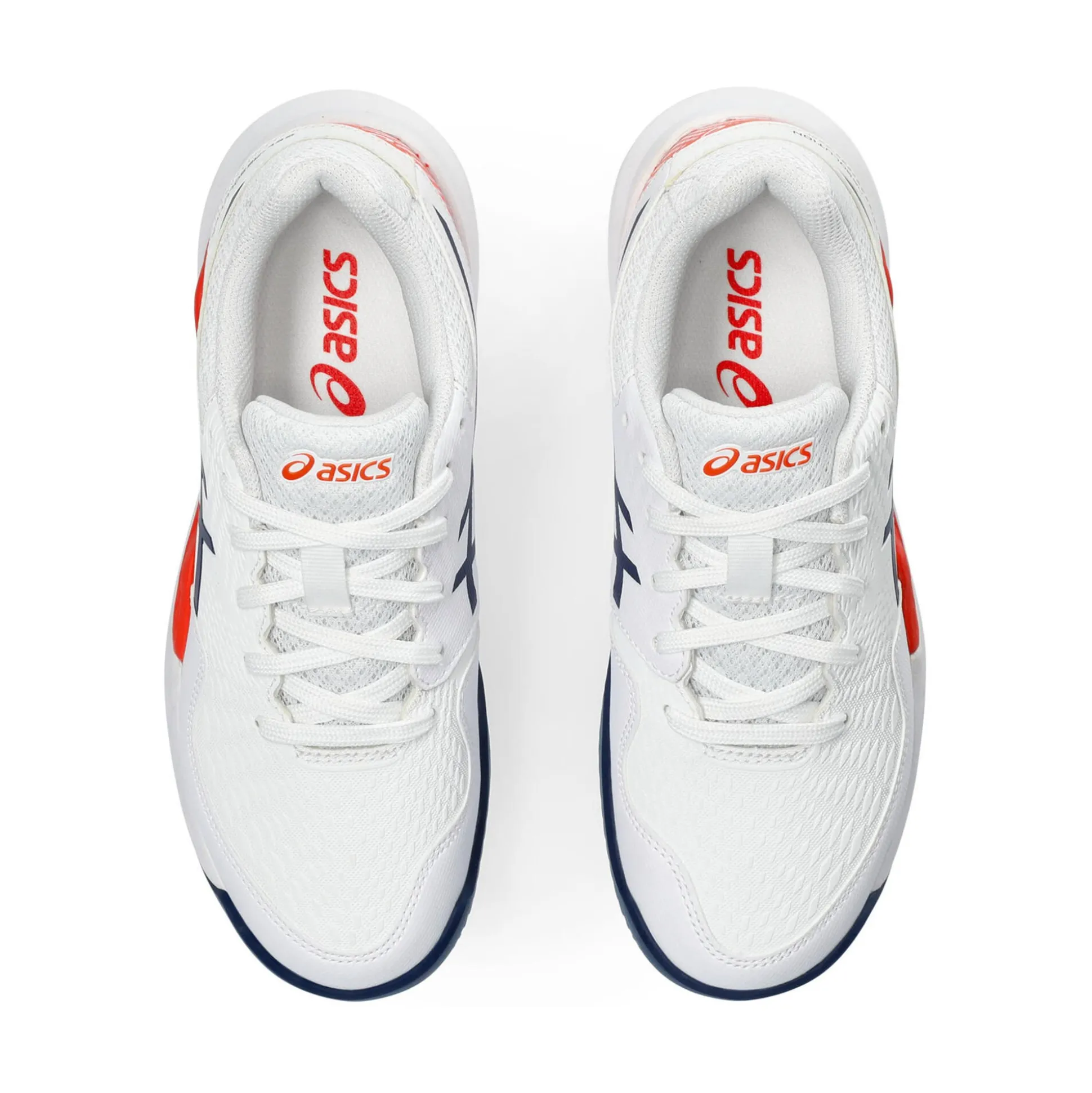 Shop Gel-Resolution 9 GS Clay Court Shoe Kids - White, Dark Blue Clay Court Shoes