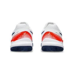 Shop Gel-Resolution 9 GS Clay Court Shoe Kids - White, Dark Blue Clay Court Shoes