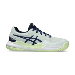 Fashion Gel-Resolution 9 GS Clay Court Shoe Kids - Mint, Dark Blue Clay Court Shoes