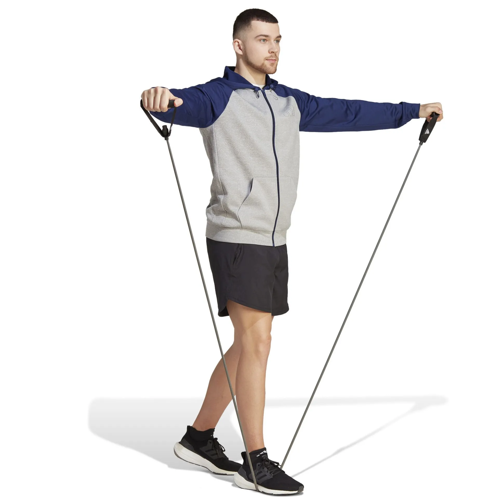 Cheap GG Big Logo Zip Hoodie Men - Grey, Dark Blue Jackets