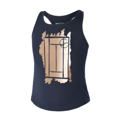 Discount Glitter Court Tank Top Girls - Dark Blue, Beige Tops