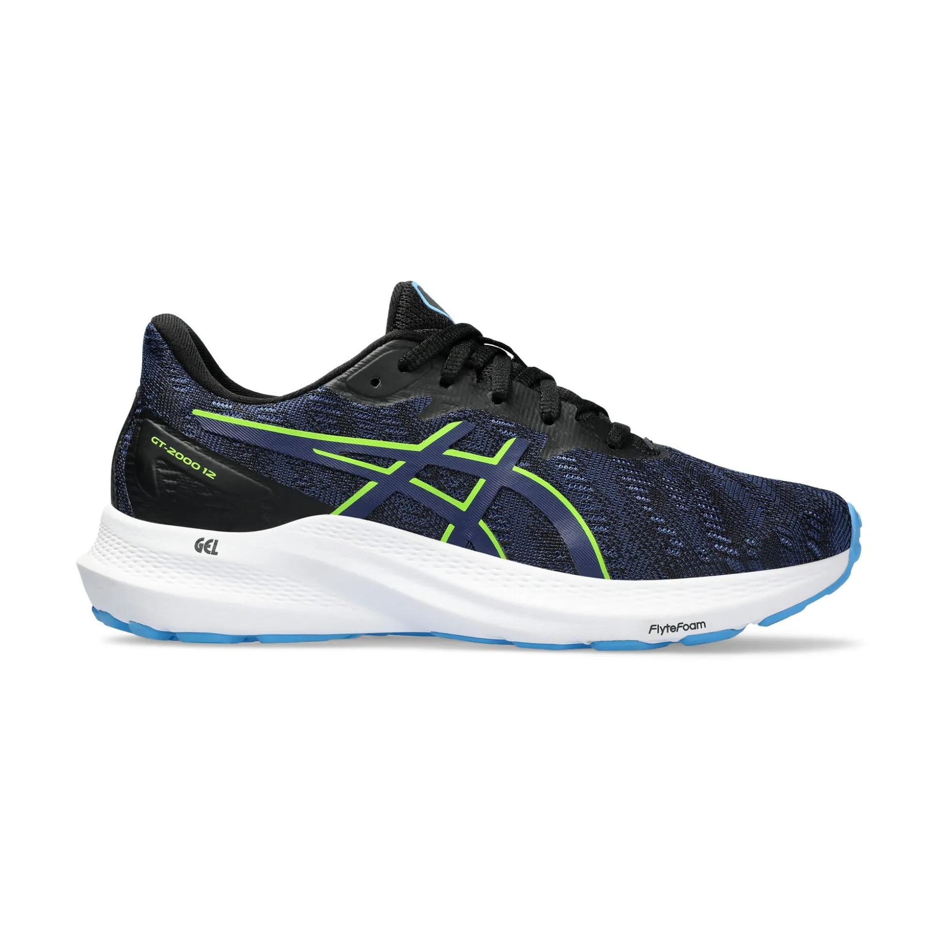 Shop GT-2000 12 GS Stability Running Shoe Kids - Black, Blue Running Shoes